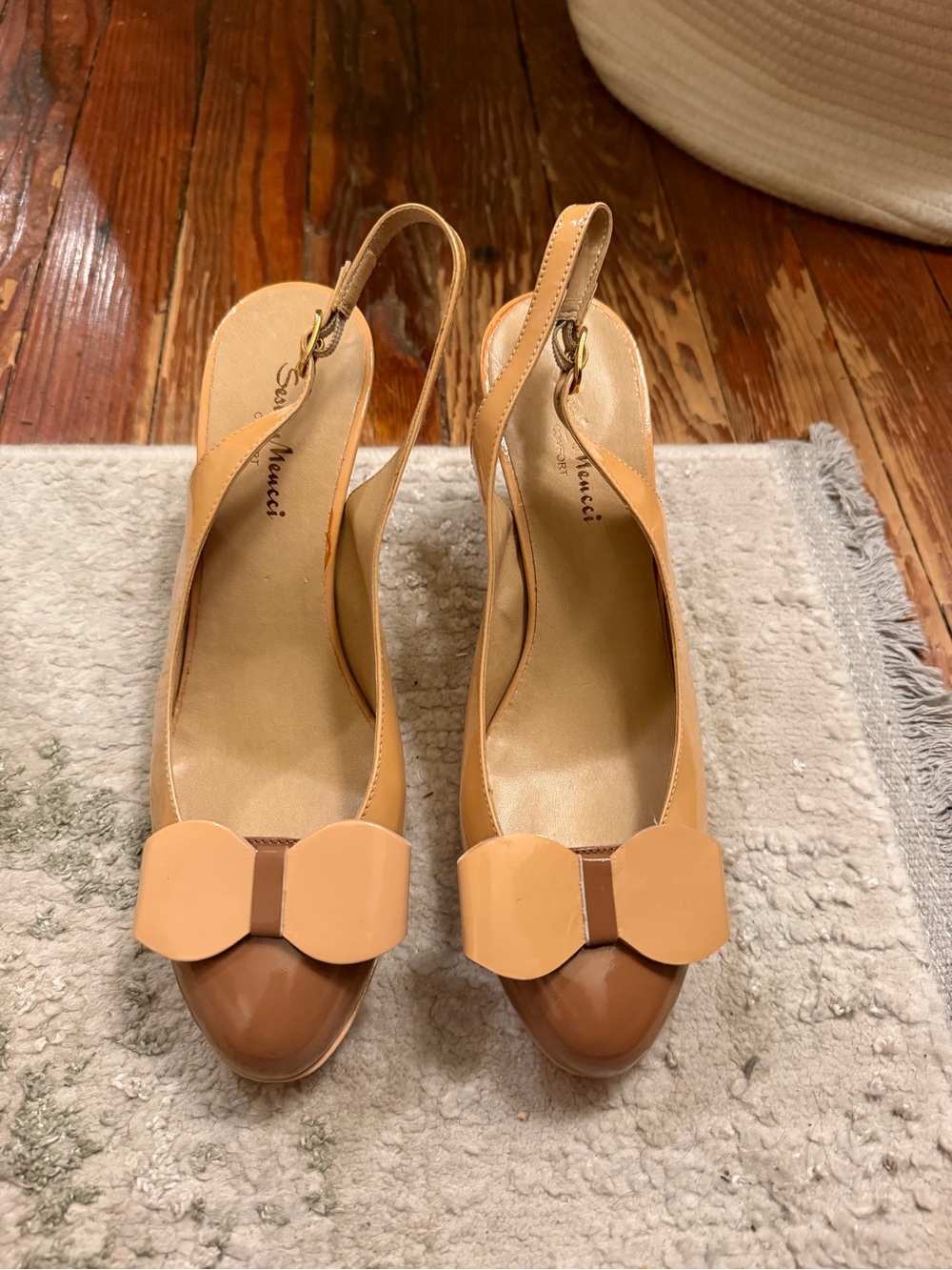 Sesto Meucci Patent Bow Slingback Pumps